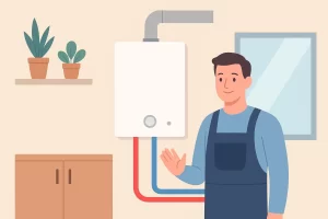 new boiler installed in kitchen